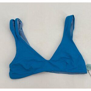 L Space Womens Reversible Bikini Top Large Blue & Light Blue